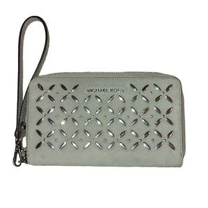 Michael Kors Women's Wallet Pearl Gray Wristlet
